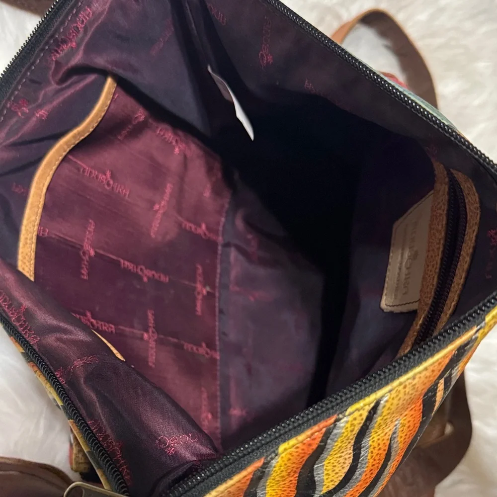 Anuschka Multicolor Leather Crossbody Bag with Floral & Butterfly Art - Picture 6 of 9